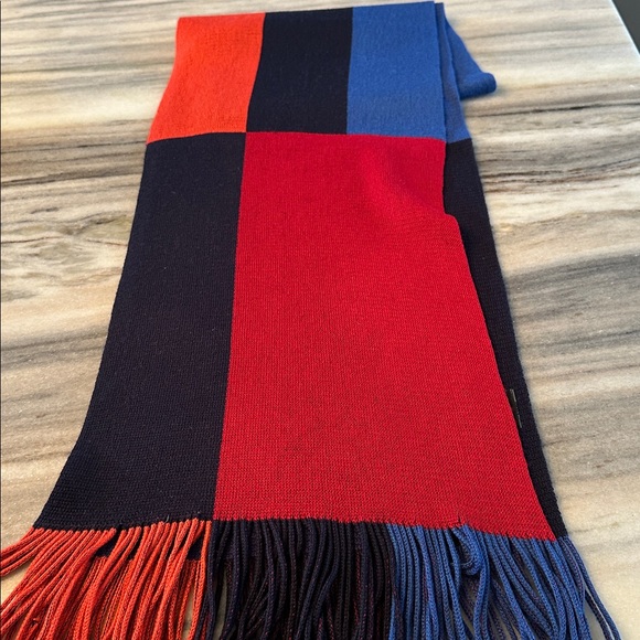 BONNEFOY CREATIONS COLOR BLOCK FRINGED FRENCH SCARF - Picture 4 of 4